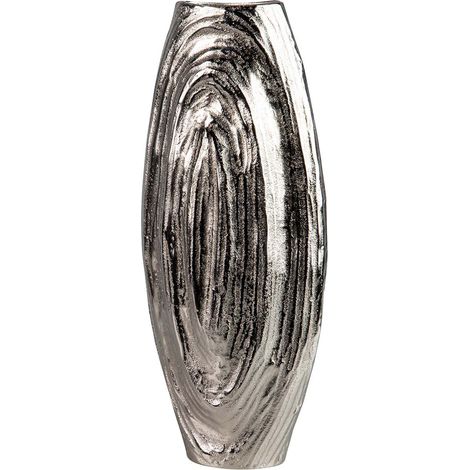 Vase en aluminium argenté 21 x 12 x 47 cm