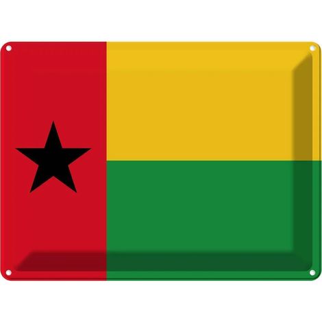 Plaque métallique 30x40 cm, blason du drapeau de Guinée-Bissau (1/5)