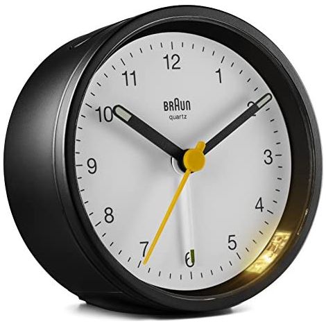 Braun BC12BW Despertador Cuarzo Negro Blanco Compacto (1/5)