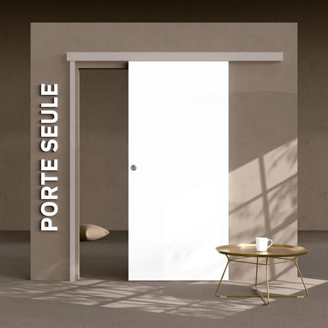Porte Coulissante Seule - Prépeinte Plane 93 cm