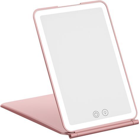 Kosmetikspiegel, 1x/10x LED-beleuchteter Spiegel mit Touchscreen, Touchscreen-Reisekosmetikspiegel, Tischspiegel (Rosa), 19,2 x 13 x 1,7 cm (1/5)