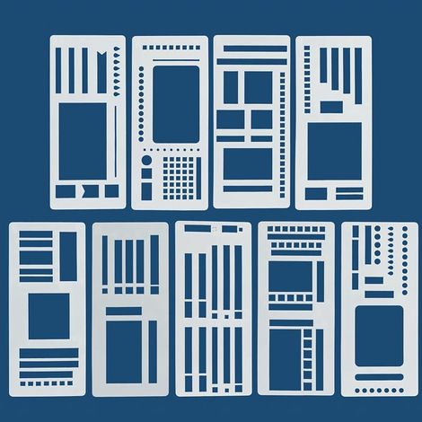 Pochoirs Bullet Journal, Outils de Design Flexibles Faits Main avec Lignes et Carrés, Pochoirs Réutilisables pour Cahier, Accessoires pour Journal DIY (1/5)