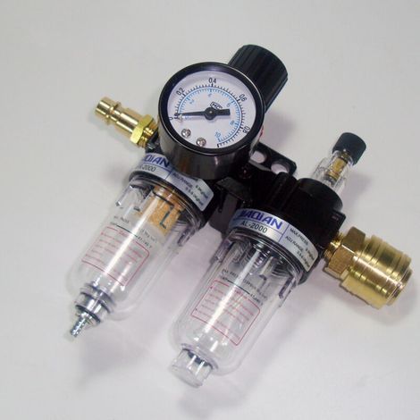 1/4" Compressor Regulator Filter – Oil-Water Separator – Aluminum Alloy – For Compressors and Pneumatic Tools (1/4)