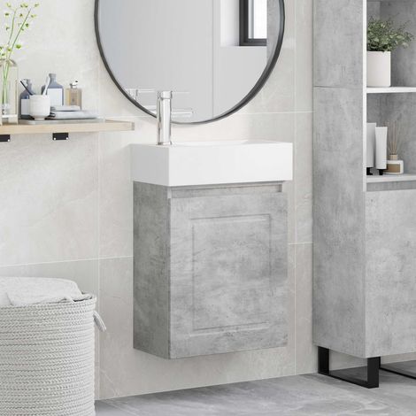 Módulo de baño con grifería Gris Hormigón 45,5 x 22,5 x 84 cm