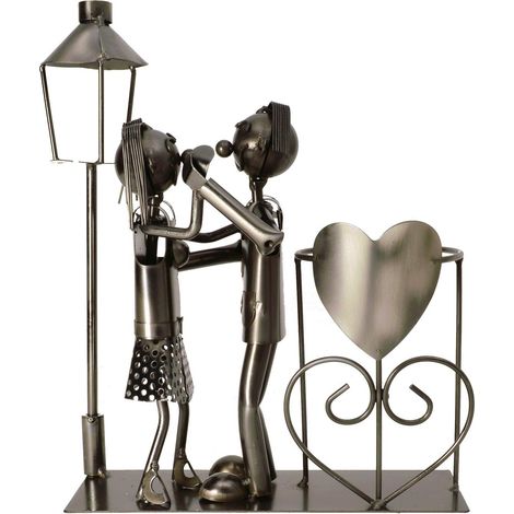 Michel Toys Portacandele con lanterna per candela, in metallo, colore: argento (1/2)