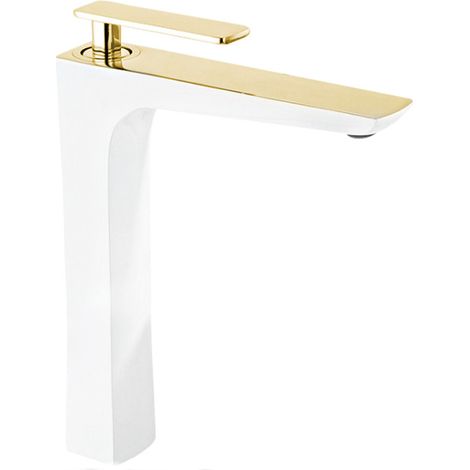 Mexen Indus robinet de lavabo haut, Blanc/Or - 744610-25 (1/2)
