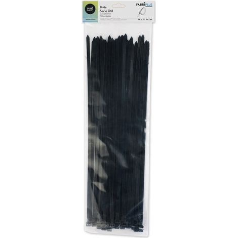 Bolsa 50 bridas negras 7,6x550 mm nylon 66 resistentes (1/2)