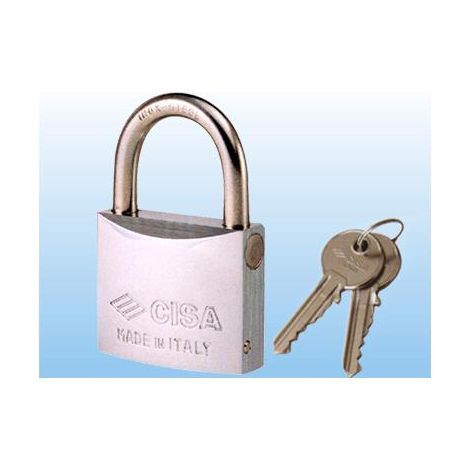 Cisa 26022 Marine Lucchetto Ottone Cromato Arco Acciaio Inox 50 mm Doppia Chiusura colore Cromato