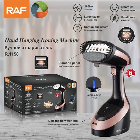 Fer à repasser électrique portatif (noir) aux normes européennes - Petit fer à vapeur pour usage domestique - Mini fer - Défroisseur vapeur (1/5)