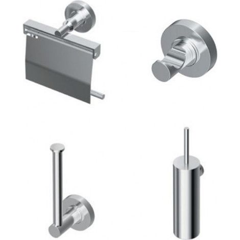 Ideal Standard Iom set d'accessoires WC avec crochet à serviette porte-rouleau avec couvercle avec ensemble de brosse de WC et porte-rouleau de (1/5)