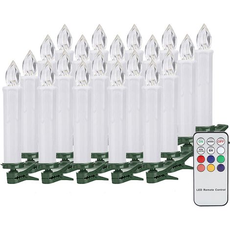 Bougie Électronique - 10 cm - Télécommande Sans Fil Infrarouge - Pour Arbre de Noël Décoration Intérieure Extérieure - Lot de 10 (1/5)