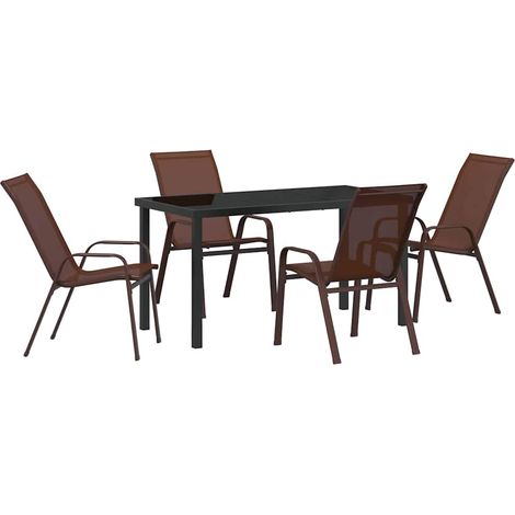 Ensemble de salle à manger pour jardin 5 pcs,Salon de jardin Marron CFW65804 (1/5)