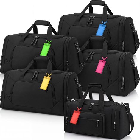 Set of 5 Roof Bags, 4 Bags of 55 L, 1 Duffel Bag of 35 L and 5 Luggage Tags, Travel Roof Bars with Shoe Compartment for Car, Vacation, Camping, Moving (1/5)