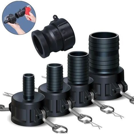Set of five high quality, thick and valuable multi-gauge IBC adapters, A200 tonnage IBC bucket valve connectors (1/4)