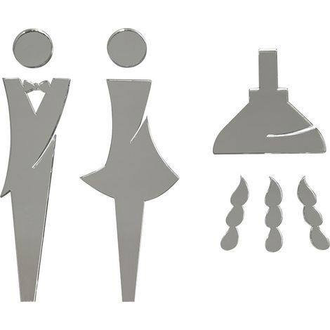 Pictogramme Douche.- Plexi miroir argent -