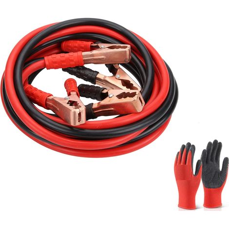 Trintion 4M Jump Leads 1000AMP Booster Cables Heavy Duty Battery Jump Leads Long Booster Cables Battery Starter with Colour Coded Clamp Gloves and Carry Bag for Petrol Diesel Car Van Truck