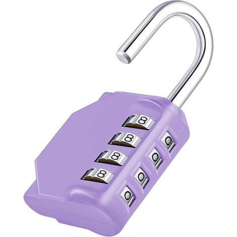 Digital Code Padlock, College Locker Padlock (Purple) 4 Position Combination Padlock for Gym, Locker, Doors, Fences, Garden, Garage (1/5)