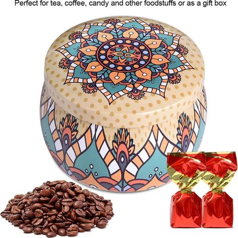 Aufbewahrungsbox aus Weißblech, Metalldose für Haushalt und Küche, ideal für Tee, Kaffee, Süßigkeiten, Schmuck und Geschenke (F) (1/5)