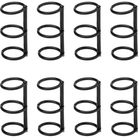 Binder Rings Reusable 3 Hole Electroplated Metal DIY Hand Account Paper Loose Leaf Binding RingsBlack (1/5)