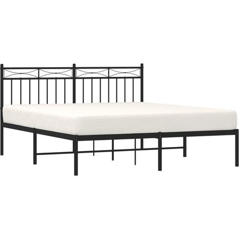 Estructura cama sin colchón con cabecero metal negro 160x200 cm vidaXL