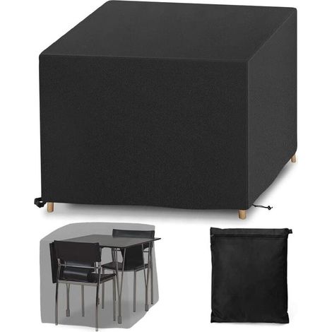 Housse de Protection Housse de Meuble, Bache Salon de Jardin, Housse de Table Extérieur Bâche de Protection Étanche Tissu Oxford Imperméable, Résistance au Vent, Anti-UV,135 x 135 x 75cm (1/5)
