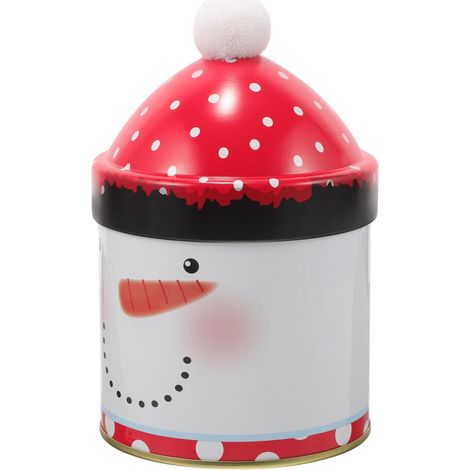 Weihnachtsbehälter Schneemann Bonbonglas aus Metall mit Deckel Dekorative Aufbewahrungsdose für Süßigkeiten und Snacks Kreative Geschenkbox zu Weihnachten (1/5)