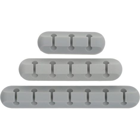 Fermacavi, organizer per cavi autoadesivi, confezione da 3 fermacavi con adesivo in silicone per cavi di ricarica USB, cavi per mouse, cavi per PC per ufficio, ecc. (1/5)