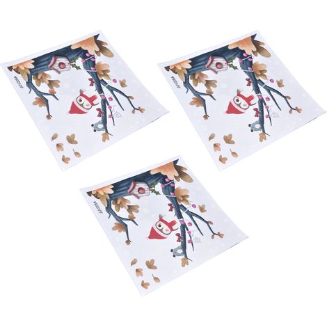 Set mit 3 weihnachtlichen PVC-Dekorationsaufklebern mit Eule, Zweig und Schneeflocke – Kreativer und minimalistischer Wand- und Fensteraufkleber (Modell JUV205-A) (1/5)