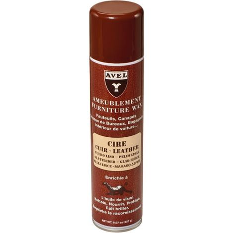 Cire entretien cuir aérosol 400ml Avel