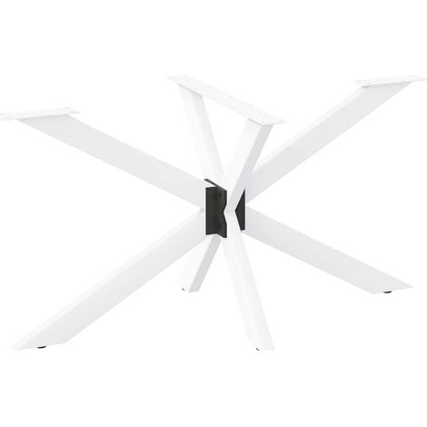 Pata de mesa de comedor forma araña blanca 120x68x(72-73) cm acero vidaXL