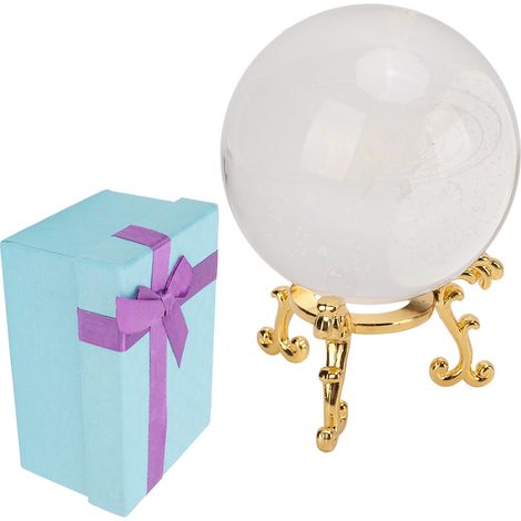 Boule en verre motif système solaire, décoration de verre avec support métallique, cadeau pour maison. (1/5)