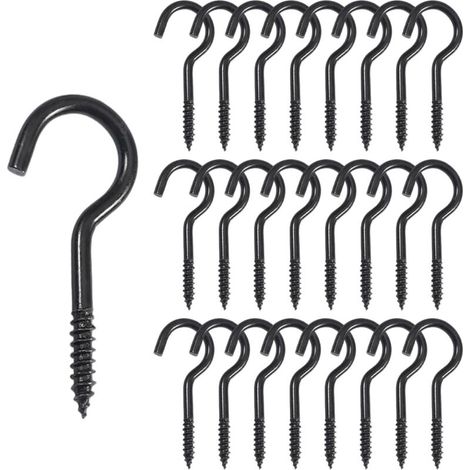 Crochets À Vis, Crochets à Vis de Plafond, Crochets Muraux à visser Inox pour Intérieur, Extérieur, Clés, Lumières, Décoration de Noë(40mm-25pcs) (1/5)