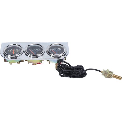 Kit de trois manomètres de 52 mm, 3 en 1 : manomètre de pression d'huile, de température d'eau et d'ampérage pour véhicules 12 V (1/5)