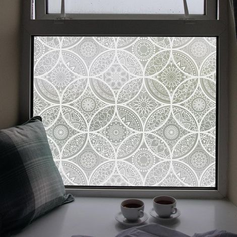 Film vinyle non adhésif pour vitres teintées 90 x 200 cm Blanc (1/5)