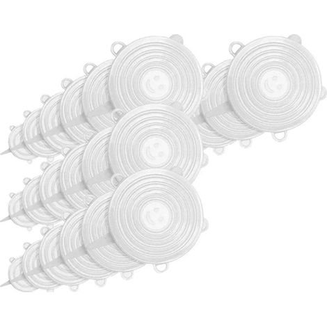 24 pièces Couvercles en Silicone Élastique Résistants à la Chaleur pour Conservation Alimentaire au Réfrigérateur (1/5)