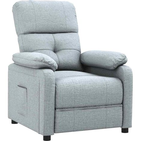 vidaXL Sillón reclinable de tela gris claro (1/2)
