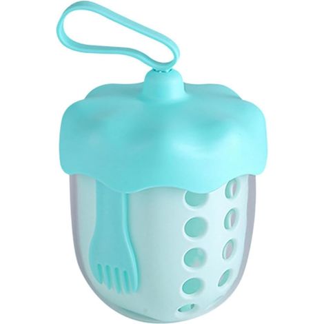 Bol portable à salade et fruits avec fourchette 600ml Gobelet Antifuite Boîte à fruits portable pour pique-nique, camping, salade, snack, préparation de pastèque, to (1/5)