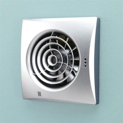 HiB Hush Matt Silver Wall Mounted Extractor Fan with Timer - 31700 (1/3)