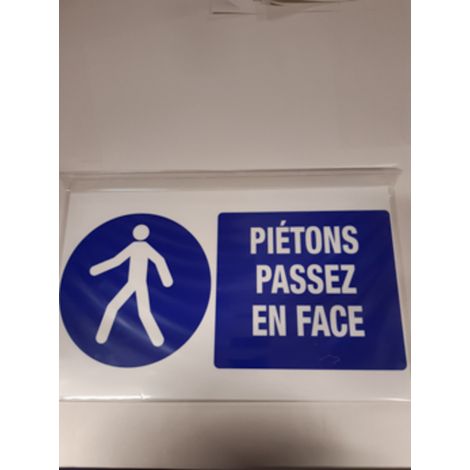 Plaque 330x200 'Piétons passez en face' VINMER - 387011