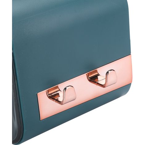 Porte-papier toilette mural étanche, boîte de rangement pour rouleau de papier toilette, boîte à mouchoirs, pour salle de bain, rectangulaire, vert (1/5)
