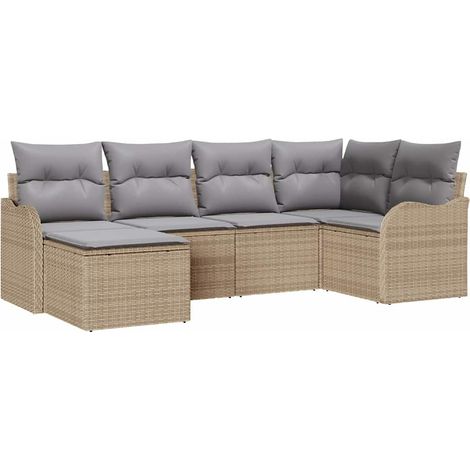 Maison Exclusive - Gartensofa-set Beige Poly-Rattan