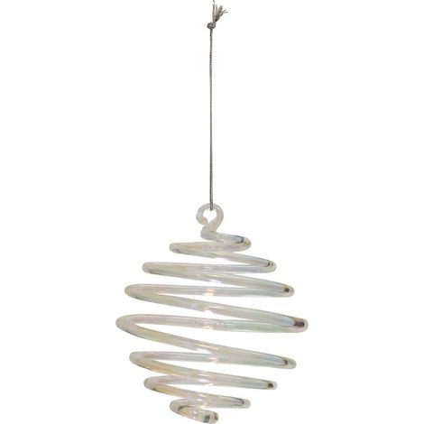 Palla di vetro a spirale d.8cm trasparente - Feeric lights & christmas