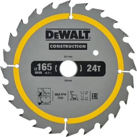 Lame De Scie Circulaire - 165 mm - 24 Dents - Pour Scies Sans Fil - 1 Pièce (1/4)