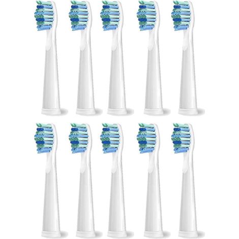 Lot de 10 têtes de rechange blanches pour brosses à dents électriques SG E2 E3 E4 E5 E7 E8 E9 SG-507 SG-95 (1/5)