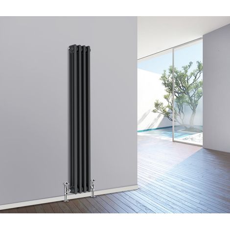 Traditional Radiator Cast Iron Style Radiator 3 Column Anthracite 1500x200mm