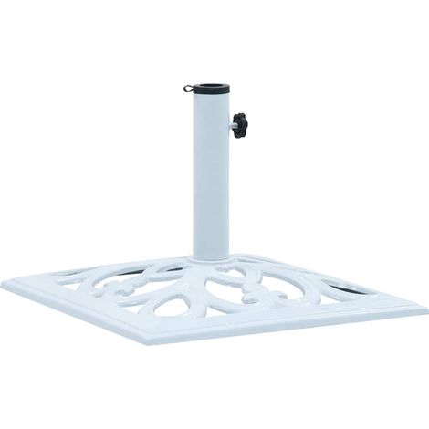 Socle de parasol/Pied de parasol haute qualité Blanc 12 kg 49 cm Fonte 13306 (1/5)