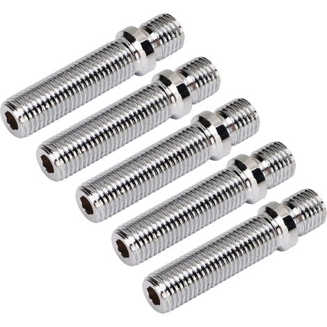 Lot de 20 goujons de conversion de roue allongés, longueur 58 mm, tige de 41 mm, acier forgé à froid, pour voitures, filetage M12x1,5 à M12x1,5 (1/5)