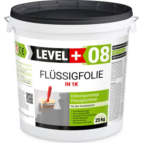 LEVEL+ Flüssigfolie Badabdichtung 1K Dichtfolie L+08 - 25KG