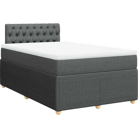 Maison Exclusive - Giroletto a Molle con Materasso Grigio Scuro 120x200 cm Tessuto (1/5)