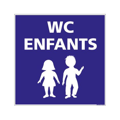 Panneau de Signalisation Camping WC ENFANTS (H0234) - Plastique PVC 1,5 mm - 125 x 125 mm